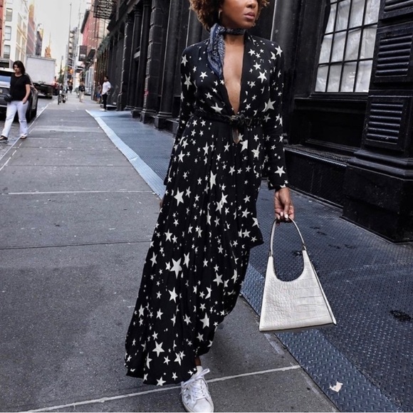 FARM Rio Dresses & Skirts - FARM Rio | Stardust Maxi Dress V-Neck Long Sleeve Rare Blogger’s Favorite XS